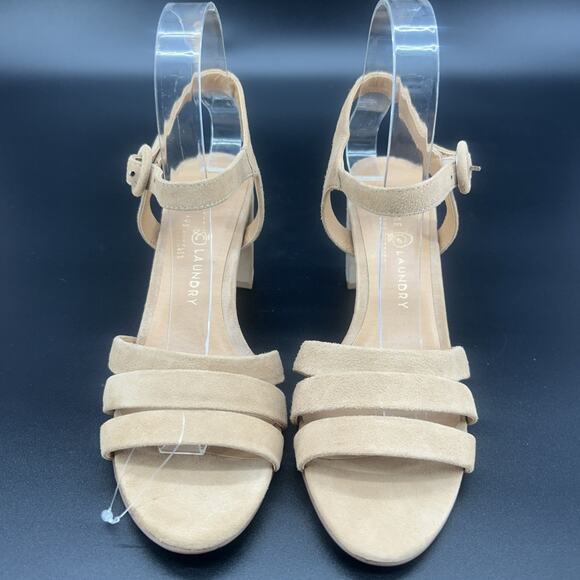 Chinese Laundry Womens 8.5 Nude Ankle Strap Open Toe Block Heeled Sandals READ - Picture 3 of 8